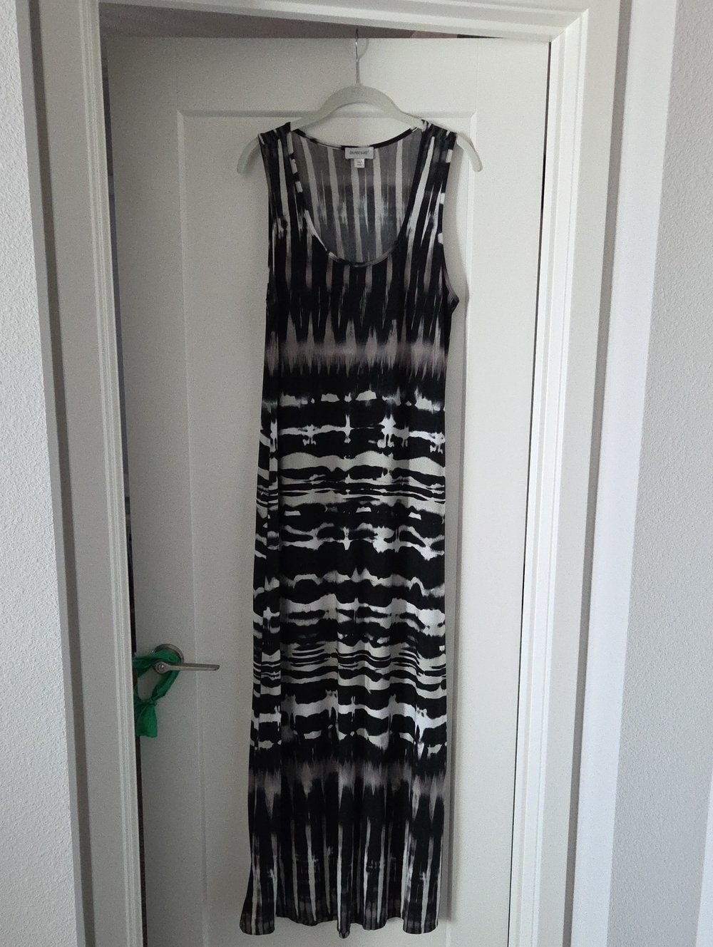 Avenue Black and White Tie-Dye Maxi Dress